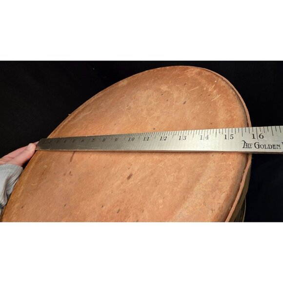 Large Primitive Vintage Wooden Cheese Box with Lid Country Rustic Decor - Picture 10 of 12